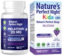 Nature's Perfect Night Bundle | Melatonin 20mg | Kids Melatonin 1mg | 180 Count | 100 Count | Sugar Free | Gluten Free | Non-GMO | Vegan