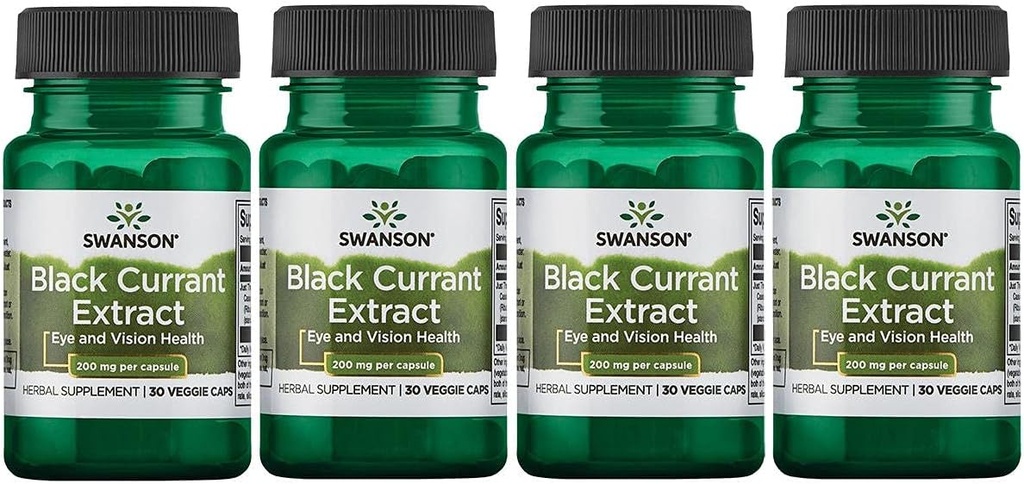 εκχύλισμα μαύρου φραγκοστάφυλου Swanson 200 mg 30 Veg Caps 4 Pack