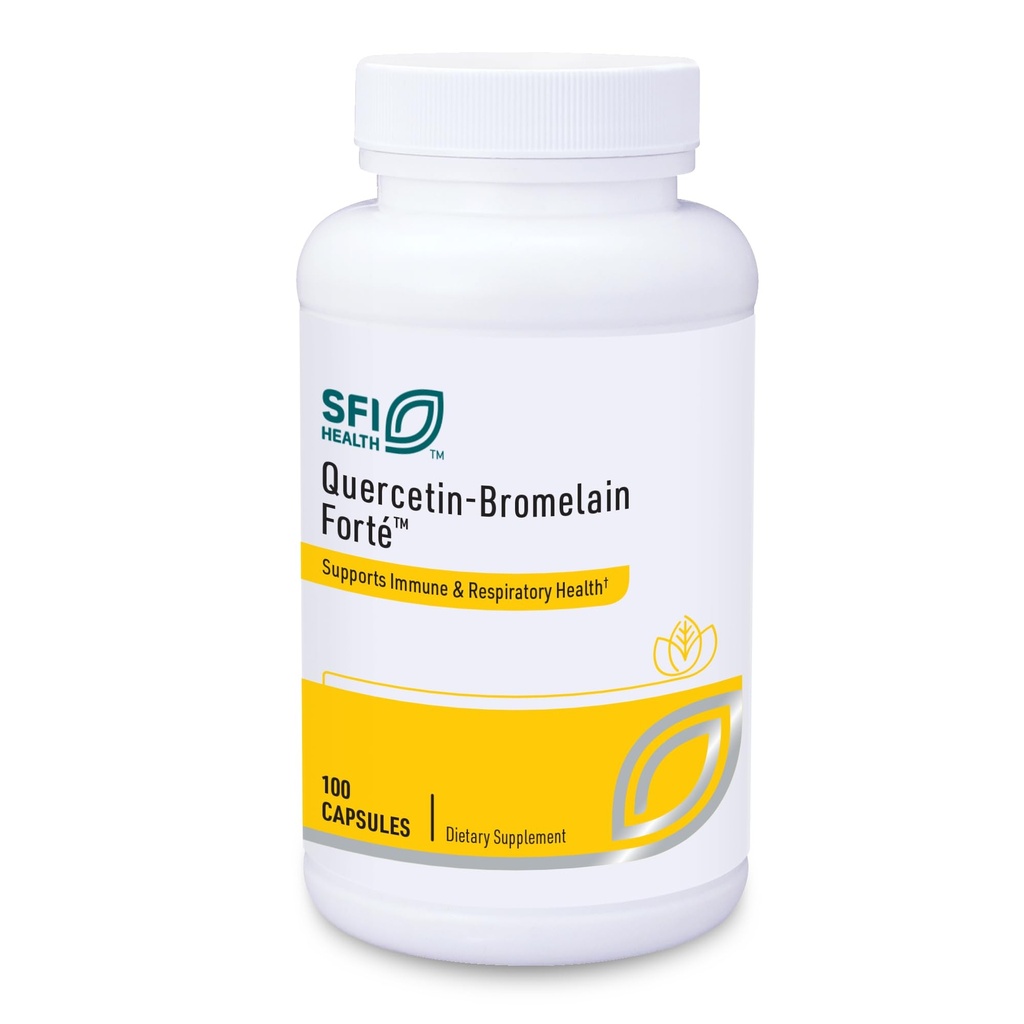 Klaire Labs SFI Health Quercetin-Bromelain Forte - Ανοσοποιητικά & Εποχικά Ένζυμα Υποστήριξης με Παγκρεατική, Πρωτολυτική, Βρομελαΐνη, Ένζυμα Παπαΐνης & Βιοφλαβονοειδή (100 Κάψουλες)