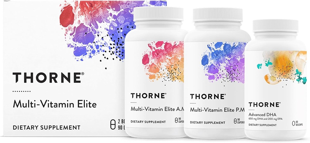 THORNE - Ημέρα & Νύχτα Wellness Bundle - Multi-Vitamin Elite + Advanced DHA - 30 Υπηρεσίες
