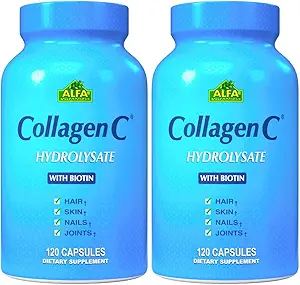 ALFA VITAMINS CollagenC συμπλήρωμα διατροφής κατά της γήρανσης για - δέρμα, νύχια και τα μαλλιά Αναζωογόνηση - Υποστηρίζει την υγεία των οστών και των μυών - Made in USA - 120 κάψουλες - 2 Pack