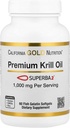California Gold Nutrition Premium Krll Oil με το Superba2 Bioδιαθέσιμο ωμέγα-3 από το κριλ της Ανταρκτικής - Heart & Brain Health Support - Χωρίς γλουτένη, μη GMO - 1000 mg - 60 ψάρια Ζελατίνη Softgels