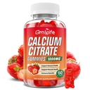 Κιτρικό ασβέστιο Gummies, χωρίς ζάχαρη Κιτρικό ασβέστιο 1000mg για τους μυς υγιή, Απορρόφηση Συμπληρώματα ασβεστίου για ενήλικες & παιδιά, Φράουλα, 60 Count