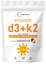Micro Ingredients Vitamin D3 5,000 IU + K2 MK-7 100 mcg, 300 Softgels | Virgin Coconut Oil | 2-in-1 Support | Easy to Swallow, Non-GMO