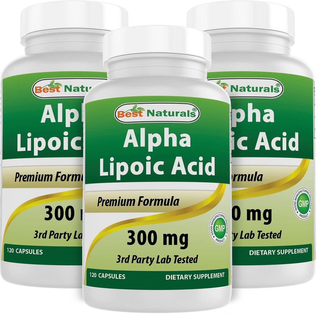 Best Naturals Alpha Lipoic Acid 300 mg 120 Κάψουλες (120 Count (Pack of 3))