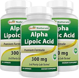 Best Naturals Alpha Lipoic Acid 300 mg 120 Κάψουλες (120 Count (Pack of 3))