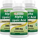 Best Naturals Alpha Lipoic Acid 300 mg 120 Κάψουλες (120 Count (Pack of 3))