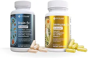 BioAssist® Brain-fx Nootropic Energizing Mind Memory Focus Brain Support, and Immune-fx, Immune Support Supplement, Pulmonary Lung Supplement, Clean Certified®, Non-GMO