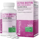 Bronson Ultra Biotin 10,000 Mcg Hair Skin and Nails Supplement, Non-GMO, 360 Vegetarian Capsule
