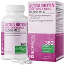 Bronson Ultra Biotin 10.000 McG Hair Skin and Nails Supplement, Μη ΓΤΟ, 360 Χορτοφαγική Κάψουλα