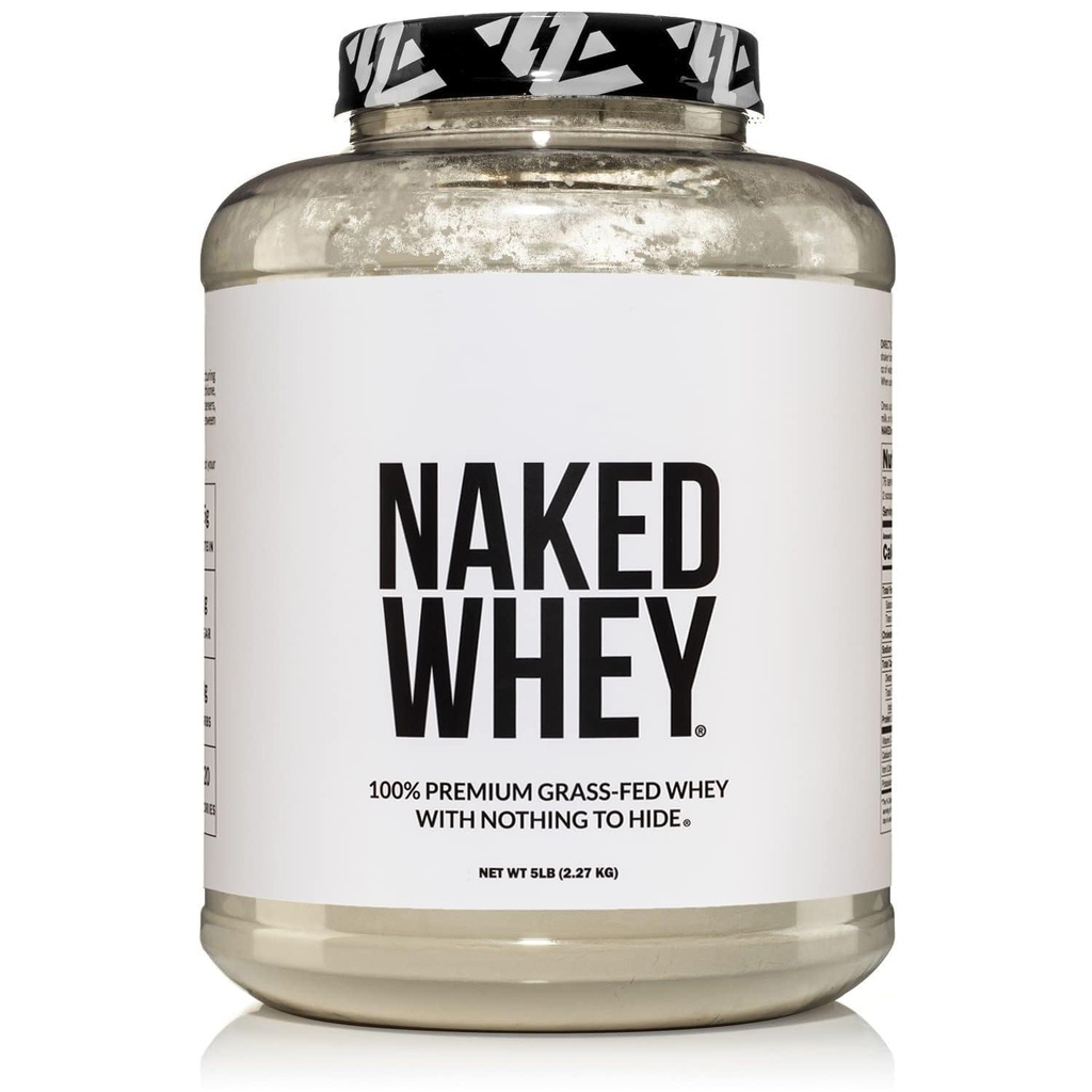 NAKED WHEY 5LB 100% Grass Fed Unflavored Whey Protein Powder - Μόνο 1 συστατικό, μη μετουσιωμένο - Όχι GMO, σόγια ή γλουτένη - Δεν Συντηρητικά - Προώθηση της μυϊκής ανάπτυξης και της αποκατάστασης - 76 Υπηρεσίες