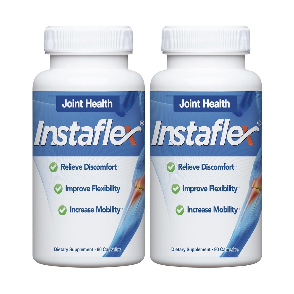 Instaflex Joint Supplement Υποστήριξης - Κλινικά Σπουδασμένη Κοινή Ανακούφιση της Γλυκοσαμίνης, MSM, White Willow, Turmeric, Ginger, Cayenne, Hyaluronic Acid - 180 Κάψουλες