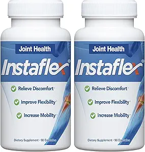 Instaflex Joint Supplement Υποστήριξης - Κλινικά Σπουδασμένη Κοινή Ανακούφιση της Γλυκοσαμίνης, MSM, White Willow, Turmeric, Ginger, Cayenne, Hyaluronic Acid - 180 Κάψουλες