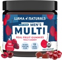 Llama Naturals Πολυβιταμίνη για άνδρες, Vegan, οργανικές γκοφρέτες με βιταμίνη D, C και K, ανδρικές βιταμίνες πραγματική φρούτα, Chewable Multivitamin συμπλήρωμα, Δεν Προστέθηκε ζαχαροκάλαμο, κεράσι, 120 Ct