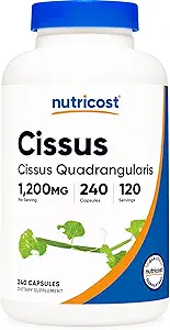 Nutricost Cissus Quadrangularis (1200mg) 240 κάψουλες - 120 σέρβις, χωρίς γλουτένη, μη ΓΤΟ, και χορτοφάγους φιλικούς