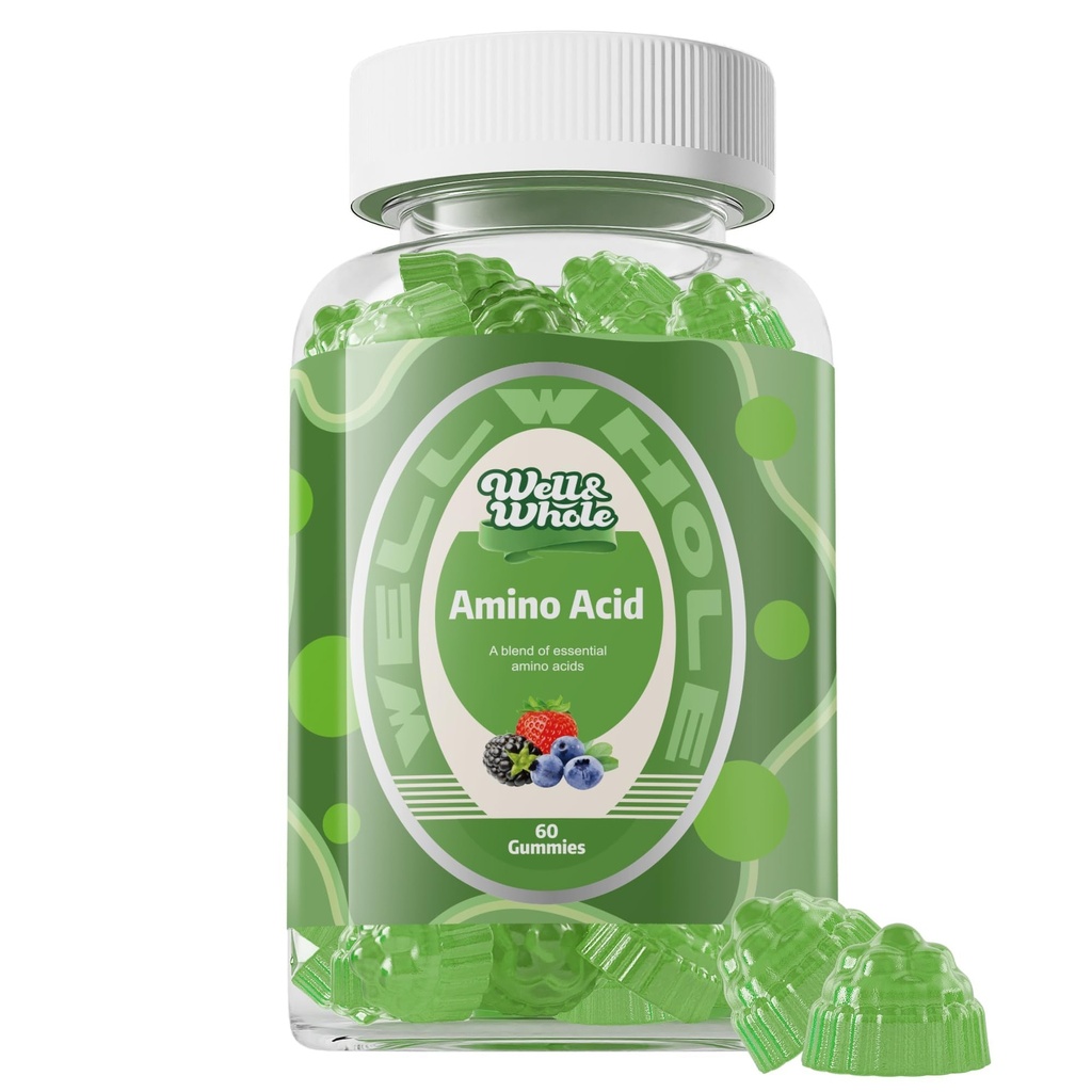 Well&Whole Essential Amino Acids Supplement Gummies – 9-σε-1 EAA Gummies for Women & Men, Energy & Mus Recovery Support – Amino Acids Supplement, Mixed Berry, 30 Servings