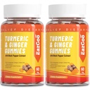 Turmeric Curcumin Gummies 500mg για Ενήλικες, με Μαύρο Πιπέρι, Ρίζα Τζίντζερ, Βιταμίνη C, Χαμηλή Ζάχαρη Φρούτα Gummies, Πορτοκαλί Γεύση - 120 Counts