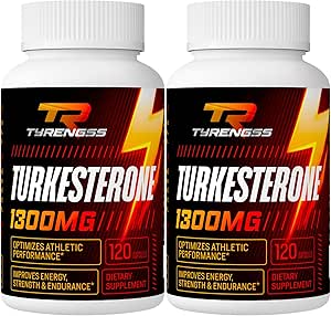 Turkesterone Supplement 1300mg Ultra High Strength (Ajuga Turkestanica Extract Std. to 20% Turkesterone), for Athletic Performance & Muscle Mass,240 Capsules