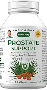 ANDREW LESSMAN Prostate συμπλήρωμα υποστήριξης για την υγεία των ανδρών, 360 Softgels, Δεν Πρόσθετα - Πριόνι Palmetto για τους άνδρες, Pumpkin Speed Oil, Lycope, Omega-3 για την υγεία του προστάτη, ουρητήριο, λειτουργία Bladder