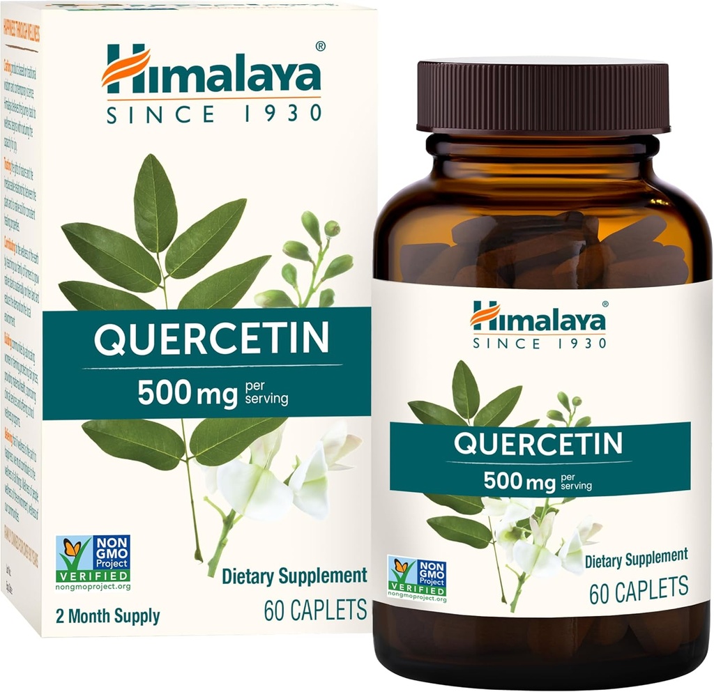Himalaya Quercetin συμπλήρωμα για το φυτό-βασισμένη Bioflavonoid υποστήριξη και την καθημερινή ευεξία, αντιοξειδωτικό και ανοσοποιητική υποστήριξη, 500 mg, μη-GMO, 60 χορτοφαγικές αχυρώνες, 2 μήνες προμήθεια