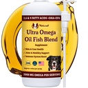 Natural Dog Company Ultra Omega Oil for Dogs a 2000 MG Omega 3, 6, 9 με σολομό, Pollock & flaxseed Oil, EPA & DHA, συμπλήρωμα σκύλων για το δέρμα, το παλτό, αρθρώσεις, Αλλεργία & Itch Relief, Fish Oil σκύλου 16oz
