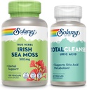 SOLARAY Irish Sea Moss and Total Cleanse Uric Acid - Wellness and Joint Health Bundle w/Naturally Occuring Vitamins, Minerals, Live Bacteries, Plus Tart Cherry, Turmeric and Celery Seed, 100/60ct