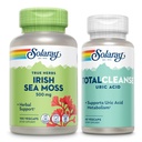 SOLARAY Irish Sea Moss and Total Cleanse Uric Acid - Wellness and Joint Health Bundle w/Naturally Occuring Vitamins, Minerals, Live Bacteries, Plus Tart Cherry, Turmeric and Celery Seed, 100/60ct