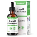 LIQUIDHEALTH Υγρό Chlorophyl Drops - Εσωτερικό Αποσμητικό, Ηπατικό Αποτοξίνωση, Ανοσολογική Υποστήριξη, Προώθηση Κολλαγόνου για τα μαλλιά & το δέρμα, Σταματήστε την κακή αναπνοή, Μειώστε την όρεξη - Κατασκευάζεται στις ΗΠΑ, Vegan, Μη ΓΤΟ (2 oz)