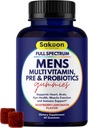 Sakoon nutrition Men's Multivitamin Gummies with Probiotics and Prebiotics, Adult Multivitamin A, C, D, E, B & More, Support Immune, Energy, Health, 60 Count