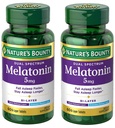 Nature's Bounty Melatonin 5mg Dual Spectrum, 100% συμπλήρωμα ύπνου χωρίς φάρμακα, γρήγορη απελευθέρωση και εκτεταμένη απελευθέρωση, προωθεί την χαλάρωση και την υγεία του ύπνου, 60 δισκία Bi-Layer (πακέτο του 2)