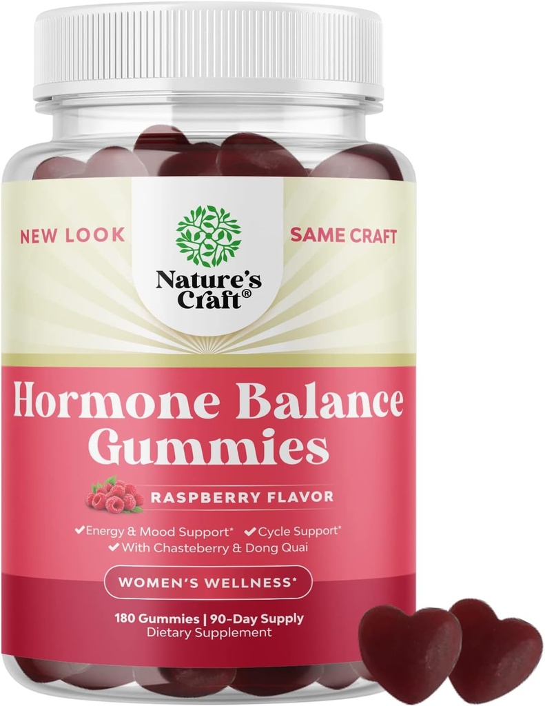 Ισορροπία ορμονών για τις γυναίκες Gummies όλων των ηλικιών - PMS συμπλήρωμα υποστήριξης για τις γυναίκες για την υποστήριξη εμμηνορρυσιακό κύκλο & ορμονική ισορροπία Εμμηνόπαυση & Mood Swings με βιταμίνη B6 & Dong Quai - 180 μάσημα