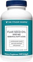 The Vitamin Shoppe Certified Organic Flax Seed Oil 1,000MG, Essential Fatty Acid That Supports Cardiovascular Health, Unrefined & Pesticide Free, Cold Pressed Flax Seed Oil (240 Softgels)