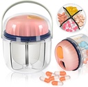 Φορητό κουτί χαπιών, GloDeals Weekly Pill Organizer 7-Day Travel Medicine Organizer BPA Δωρεάν απόδειξη υγρασίας Φορητό δοχείο ιατρικής για βιταμίνες, έλαια ψαριών, συμπληρώματα (Pink-)