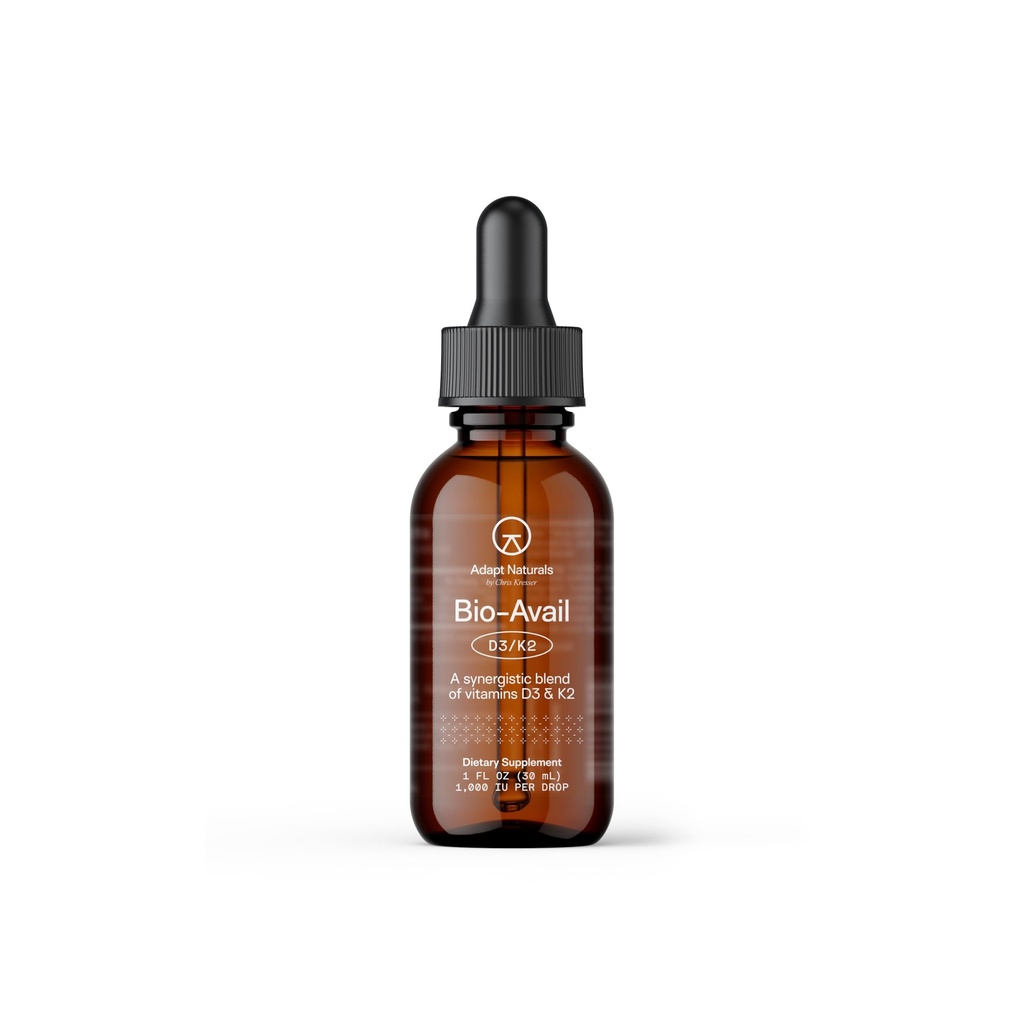Adapt Naturals Vitamin D3 K2 1000 IU Supplement with MCT Oil, Bioavailable Highly Absorbable Liquid Formula, Overcome Vitamin D Deficiency, Support Immune & Metabolic Health - 1 FL Oz, 600 Servings