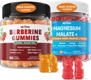2Pack Berberine συμπλήρωμα Gummies 1500mg + 2Pack Μαγνήσιο Μηλεϊνικό με CoQ10-100mg Gummies