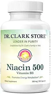 Dr. Clark Niacin 500 (Vitamin B3) Supplement, 500mg, 100 Gelatin Capsules
