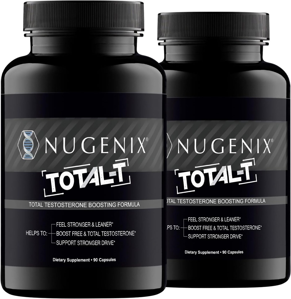 Nugenix Total-T, Free and Total Testosterone Booster Supplement for Men, 180 Count