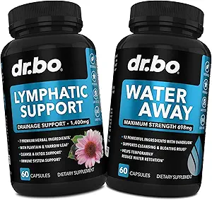 Lymphatic Drainage Supplements Pills & Water Away - Lymphatic Support Total Herbal Cleanse Products & Natural Water Pills Diuretics - Lymph Node Detox Cleanse System Drainage for Immune Support