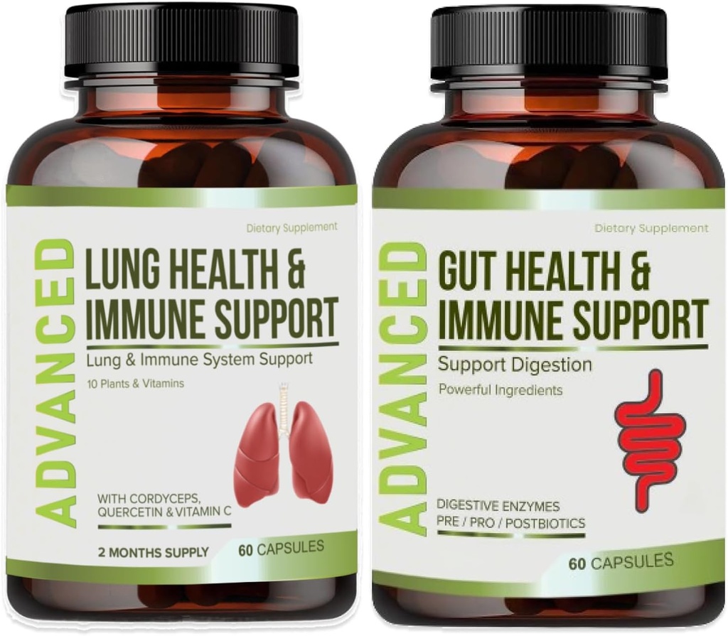 Lung Health & Immune Support Supplement - Lung Cleanse και Detox Με Ανοσία Βιταμίνες Για Καλύτερους Πνεύμονες, Ανοσολογική Άμυνα, Καθαριότητα Πνεύμονα & Βαθιά Αναπνοή Συμπεριλαμβανομένου Quercetin & Cordyceps. Δύο Μήνες Προμήθεια