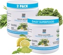 Ναι Μπορείς! Drink Booster - Βιολογικά Πράσινα Superfood Powder Drink Mix - 2 Pack με Αλφάλφα Grass, Wheatgrass, Kale, Κριθάρι Grass, Λεμονάδα σκόνη - πλούσια σε Αντιοξειδωτικά, Βιταμίνες και Ορυκτά.