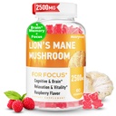 Lions Mane Gummies, Organic Lion's Mane, Lions Mane Gummies for Adults, with Ashwagandha & Alpha GPC, Cortisol Συμπληρώματα για Γυναίκες & Άνδρες, 60 Counts