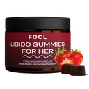 FOCL Female Libido Booster for Women - Ενισχύει την επιθυμία, την διέγερση, την ενέργεια, βοηθά στην προώθηση της ισορροπίας ορμονών - Horny Goat Weed, Fenugreek & Green Tea (30 Gummies Strawberry Cream)