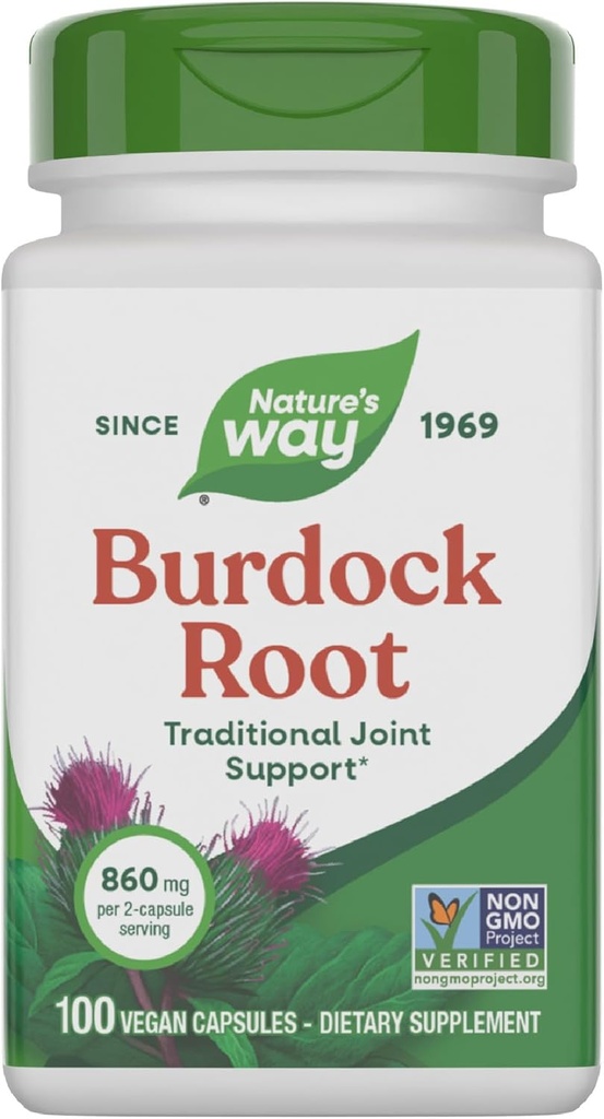 Nature's Way Burdock Root, Παραδοσιακή Κοινή Υποστήριξη*, 100 Κάψουλες Vegan (Packing May Vary)