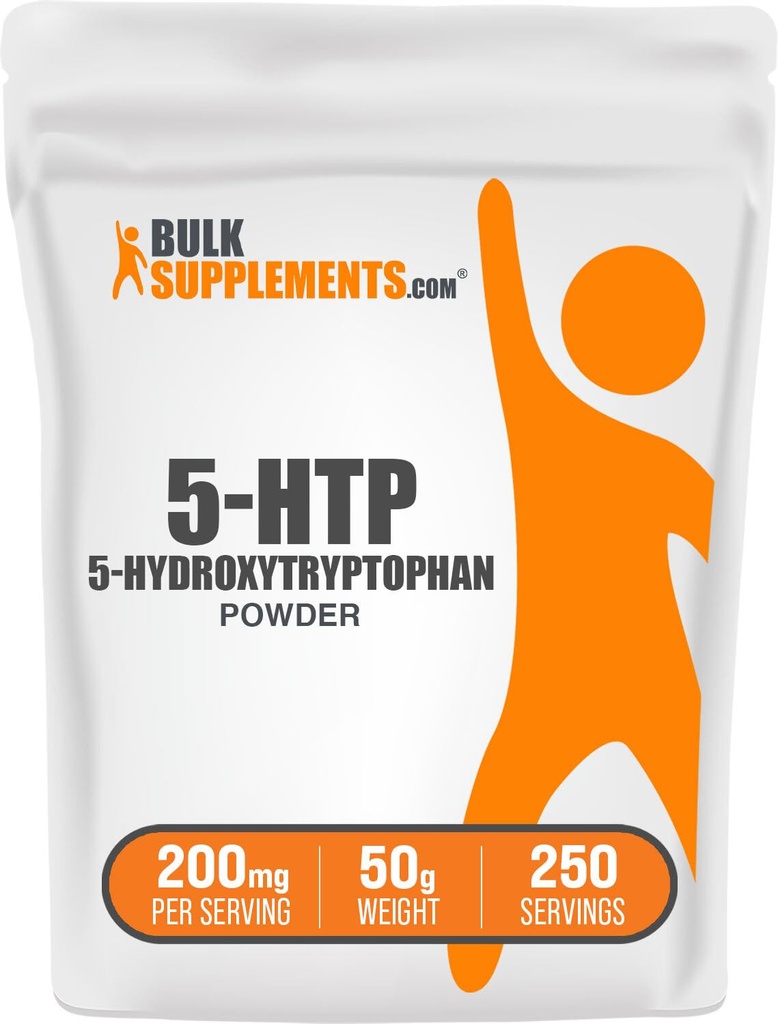BulkSupplements.com 5-HTP σκόνη - 5- Hydroxytryptophan, 5 HTP συμπλήρωμα - 5-HTP 200mg, συμπλήρωμα υποστήριξης Mood - Χωρίς γλουτένη, 200mg ανά υπηρεσία, 50g (1.8 oz) (πακέτο του 1)
