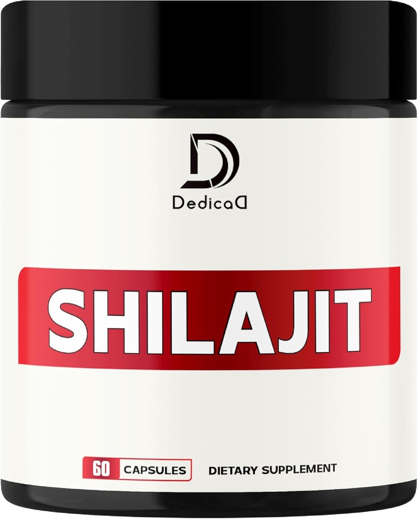 1000Mg Shilajit Pure Himalayan Organic Capsules - Contains Natural Fulvic, Humic Acid & 85 Others - Shilajit Supplement for Body Balance, Heart Health, Brain & Immune System Support - 60 Counts