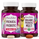 Mama Natural Prenatal Bundle – Organic prenatal Vitamins for Women + Purposefully Selected Probiotics for Pregnancy & Postpartum Wellness - Just 2 Pills a Day - Vegan & Non-GMO (30 Day Supply)