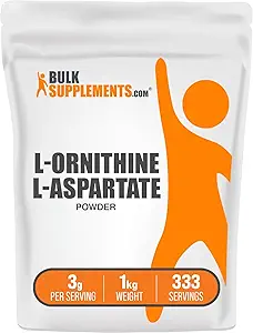 BulkSupplements.com L-Ορνιθίνη L-Ασπαρτική σκόνη - Συμπλήρωμα ορνιθίνης, Amino Acid Συμπλήρωμα - Χωρίς γλουτένη, 3g ανά σερβίροντας, 1kg (2,2 lbs) (Συσκευή 1 )