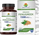 Brieofood Organic Fenugreek 1500mg, 150 μερίδες, χορτοφαγικά, χωρίς γλουτένη, 300 χορτοφαγικά δισκία