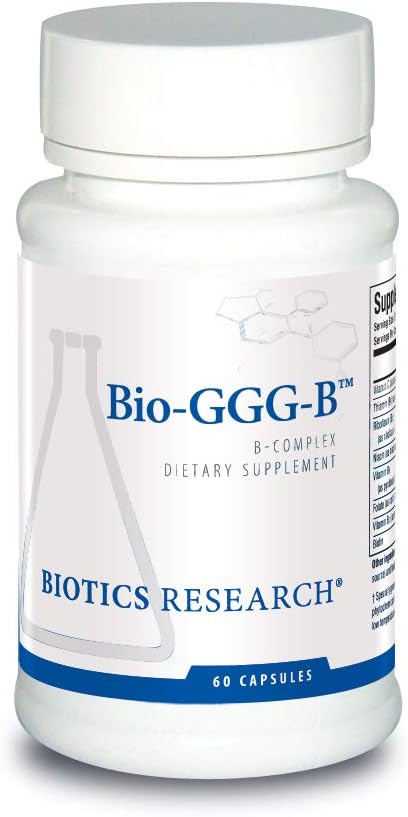 Biotics Research Bio GGG B, B Complex, Biochemically activated forms of B vitamins, Thiamin, Riboflavin, Niacin, B6, B12, Folate Produce Energy, Optimize Positive Mood,Cardiovascular Health 60 Capsule