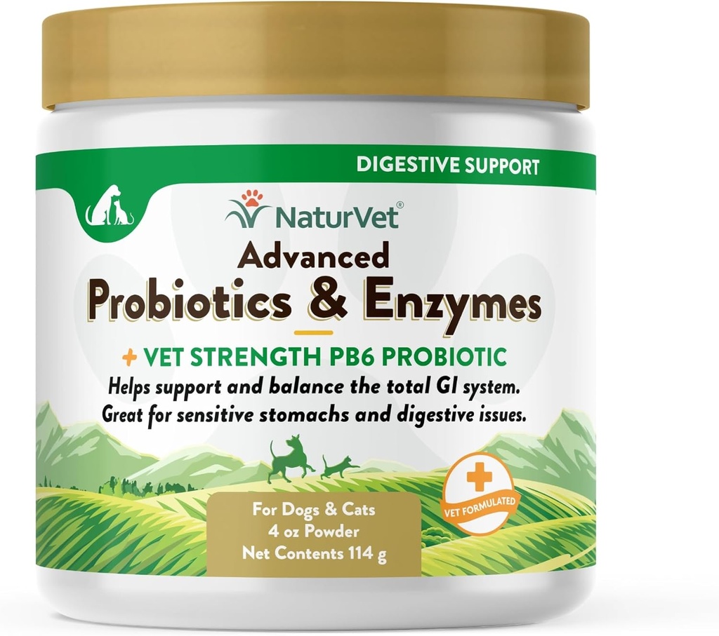 NaturVet – Advanced Probiotics & Enzymes - Plus Vet Strength PB6 Probiotic 